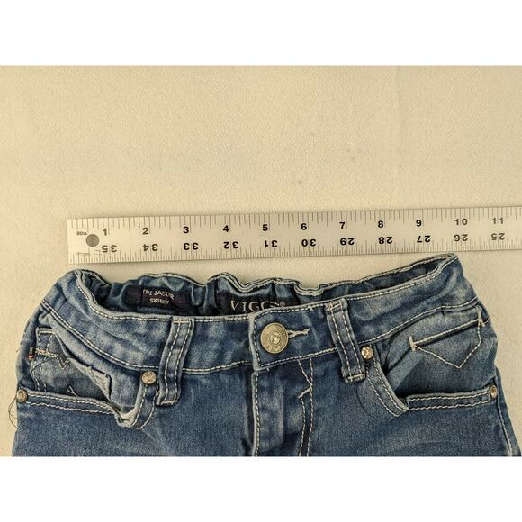 Girls Vigoss the Jagger Skinny Jeans Size 12 Distressed Patch Blue Denim - Picture 11 of 11